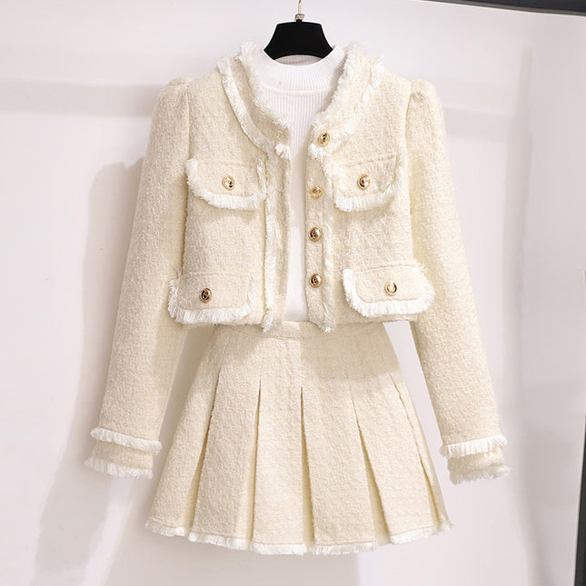 Small Chanel Style Dress Women's Autumn and Winter 2024 New Hot Style Elegant Small Style Small Dress Two-piece Set