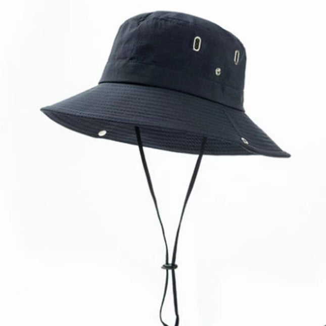 Japanese Fishing Drawstring Fisherman Hat Sun Shade Breathable Sunscreen Outdoor Mountaineering Fishing Hat Western Cowboy Hat