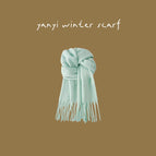 Thick solid color large scarf mint green
