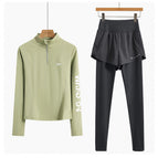 (clearance price) green two-piece set (gray pants) - grab it while it's hot! / S