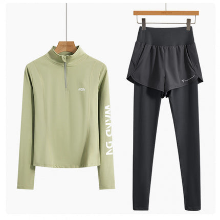 Winter zipper running top fitness new suit sports long sleeve autumn and winter quick drying yoga professional outdoor training