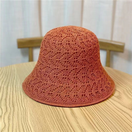 New Summer Thin Fisherman Hat Women's All-match Hollow Sunshade Hat Straw Face Cover Sun Hat Wholesale