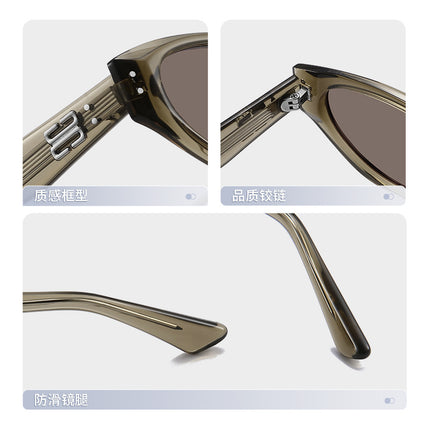 Dolby Sunglasses Cross-border Hot Selling GM Same Style Glasses Women's High Sense Cat's Eye Retro Plate Anti-UV Sunglasses