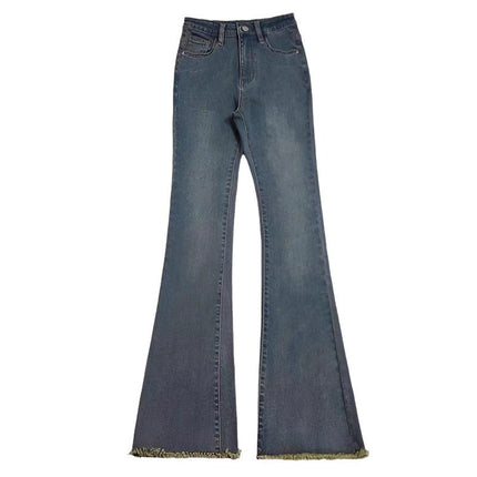 Vintage Micro-La Jeans Women's Trendy All-Match New High Waist Slimming Slim-Fit Stretch Spice Girl Rag Mopping Trousers