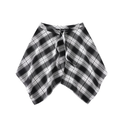 A generation of hair folding artifact color plaid fart curtain one-piece lace-up high street irregular hem Joker skirt