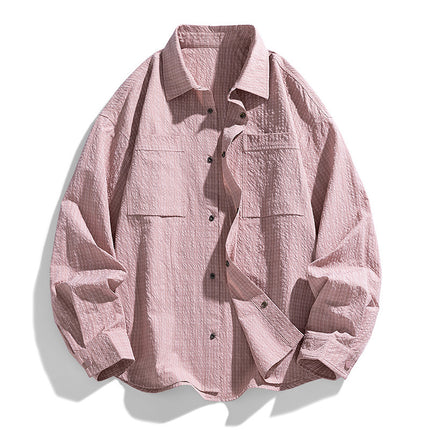 Youth Tooling Shirt Men's Spring and Autumn Fashionable Brand Loose Lapel Shirt Fashionable Casual Long Sleeve Jacket Coat Men