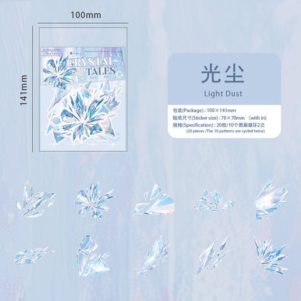 Pet Sticker Pack Crystal Story Series Crystal Ore Silver Hot Stamping Die-Cut Journal Decoration Stickers Cross-Border