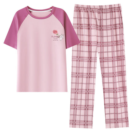 Women's Summer Pajamas with Chest Pads, Pure Cotton Loungewear Set, High-End 2025 Model, Comfortable and Soft Two-Piece Loungewear Set