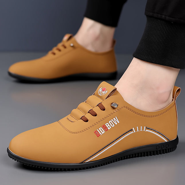 Summer Leather Shoes Soft Leather Men's Shoes Soft Sole Men's Business Casual Shoes One Pedal Lightweight Bean Shoes Board Shoes