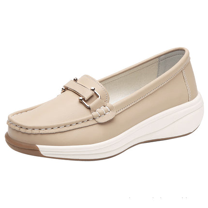 Plus-Size Women's Shoes with Thick Soles and Height Increase, 2024 Spring New Platform Wedge Slip-On Shoes, Casual Shoes for Mothers