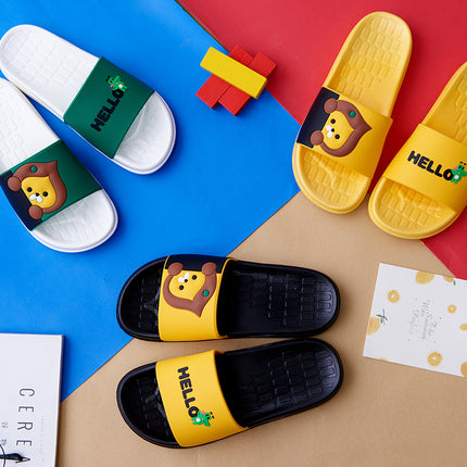 Home Slippers Women's Indoor Bathroom Non-slip Sandals Summer Household Thick-soled Sandals Couple's Cute Outwear Slides