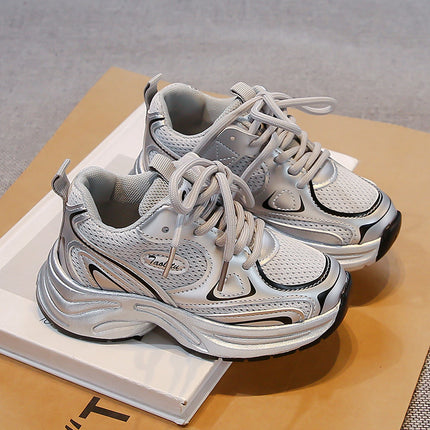 sneaker Girls' Shoes Spring 2025 New Children's Breathable sneaker Middle and Large Children's Soft Bottom Low-Top Board Shoes for Girls
