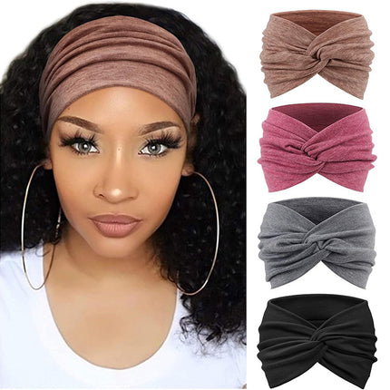 European and American Cashew Flower Hair Band Sports Running Bohemian Face Wash Makeup Hair Band Cross Wide Side Headband Women