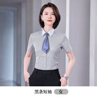Women with short sleeves and black stripes / S