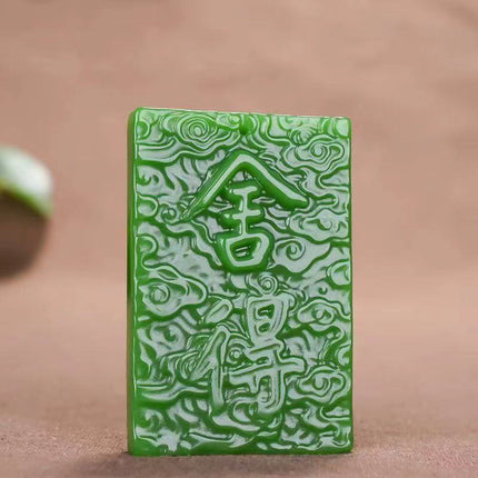 High-Quality Imitation Hetian Jade Jasper Spinach Green Outer Mongolia Material Pendant Jade Jewelry Pendant for Sales Opening Gift Live Broadcast Model