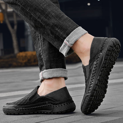 Cross-Border Hot-Selling Summer New Products Hand-Stitched Mesh Shoes Breathable Casual Lazy Slip-On Shoes Beanie Shoes Men's Shoes
