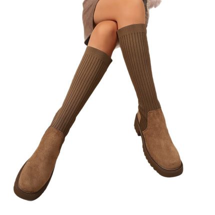 Foreign Trade Retro Thick-Soled Long Fashion Boots for Women 2025 Autumn and Winter New Slimming and Heightening Boots Trendy Boots