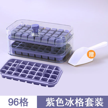 Press Ice Tray Ice Cube Mold Household Ice Box Storage Frozen Ice Cube Model Household Easy-Release Quick-Frozen Artifact