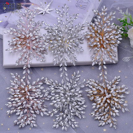 Youlapan European and American Style Bridal Hair Accessories Rhinestone Hair Comb Side Decoration Double-Ended Comb Hair Accessory Hp392
