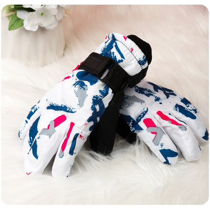 3-10 children's ski gloves outdoor riding gloves winter warm waterproof children's gloves play snow not wet hands
