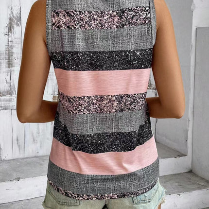 2024 European and American Cross-Border Summer New Women's Clothing Positioning Printed Door Tube Vest Casual, Comfortable and Versatile T-Shirt