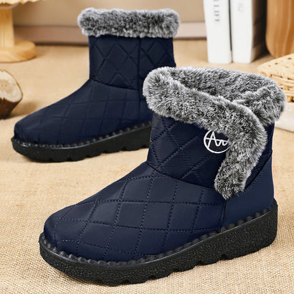 Women's Cotton Shoes New Cold-Proof and Warm High Boots Fleece-Lined Thickeneded Boots High-Top Soft-Soled Cotton Boots Outdoor Snow Boots