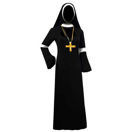 Foreign Trade Adult Female Halloween cos Costume Masquerade Nuns Cosplay Clothing Stage Performance Clothing suit