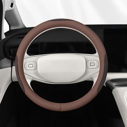 Car Steering Wheel Cover Leather Ice Silk Universal Car Electric Handle Cover Breathable Anti-Slip Model Available for All Seasons