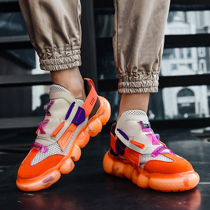 Cross-Border Popular Summer Mesh Breathable European Station Hollow Men's Shoes Couple Trendy Shoes Dad Thick-Soled Casual Board Shoes