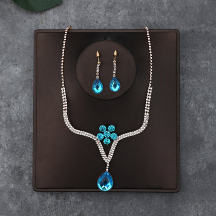 Korean Bride Necklace Earrings Two-piece Decorations Wedding Yarn Wedding Jewelry Wedding Accessories Dance Studio