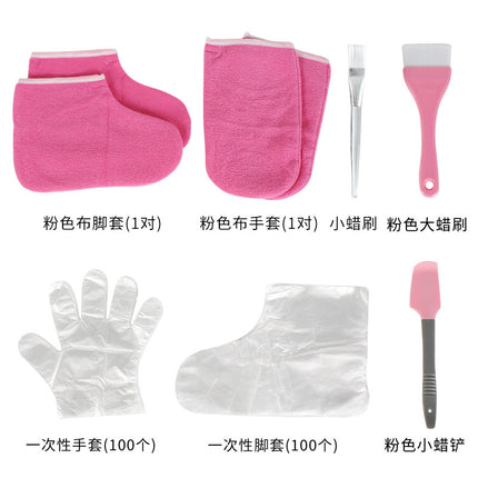 Cross-border Banafen Wax Therapy Hand and Foot Care Accessories Combination Set Velcro Cotton Insulation Hand and Foot Cover Wax Brush