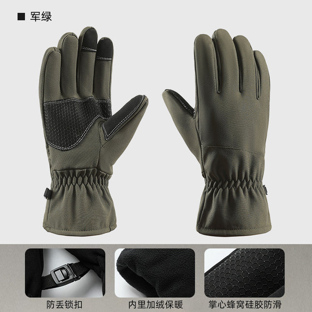 Cross-Border Ski Gloves Winter Men's Outdoor Sports Cycling Warm Windproof Waterproof Plus Velvet Touch Screen Men's and Women's Cycling