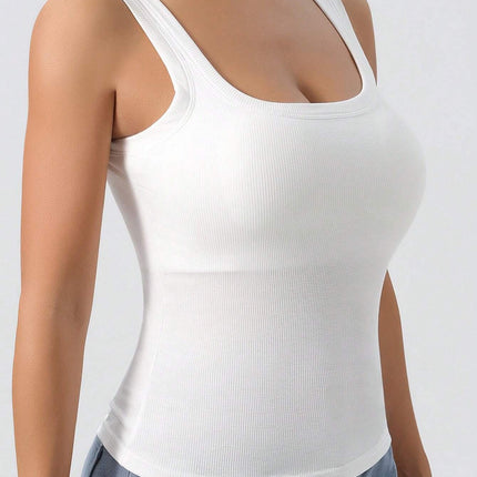 European and American Amazon cross-border U-collar backless vest with removable pad, slim-body version of basic vest