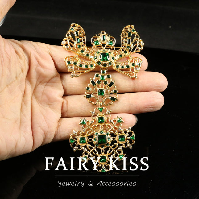 Women's medieval classic bow hollow snowflake inlaid glass inlaid diamond alloy exquisite all-match high-grade brooch