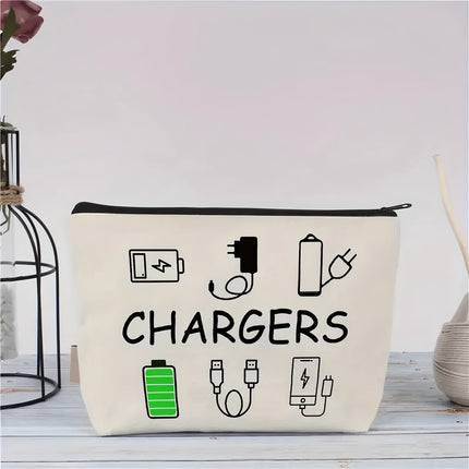 Cross-border Hot Selling Printed Canvas Cosmetic Bag Women Clutch Bag Student Zipper Pencil Case Wholesale Large Capacity Storage Bag