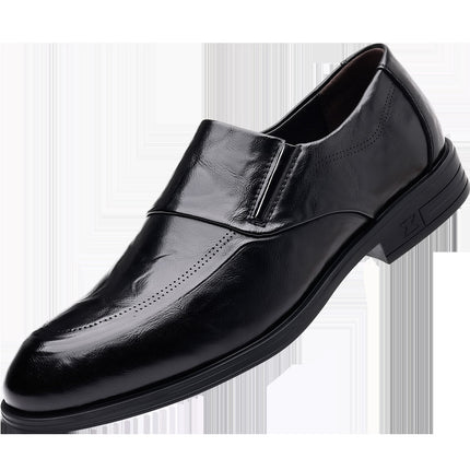 Spring New Men's Business Leather Shoes Dress Soft Leather Men's Gentleman Men's Shoes Live Explosions Pointed Inner Heel Shoes