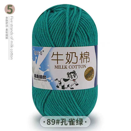Five-Strand Milk Cotton Yarn Wholesale Medium-Thick Yarn Crochet Doll Shoes Scarf DIY Knitting Material Kit Crochet