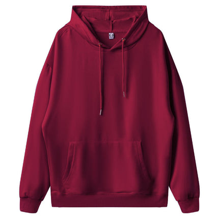 American fashion brand 260g pullover casual loose hooded sweater dopamine solid color heavy shoulder hoodie in spring and autumn