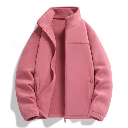 Autumn and Winter New Style Fleece Jackets for Men and Women, Fleece-Lined, Thickeneded, Warm and Breathable Polar Fleece Double-Sided Fleece Jackets for Couples