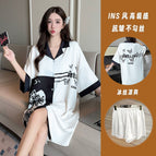 Black and white butterfly [nightgown + shorts] / M【 40-50kg 】