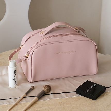 New Large Cosmetic Bag, Large Capacity, Portable, Multi-Functional Travel Double-Pull Pillow Bag, High-Looking Waterproof Storage Bag