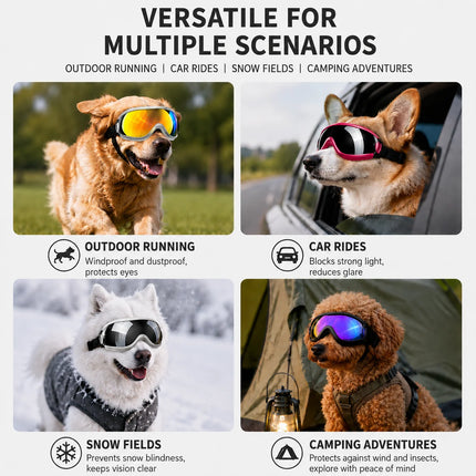 UV Protective Goggles for Dogs Cat Sunglasses Cool Protection Eyewear for Small Medium Dogs Outdoor Riding Pets Accessory