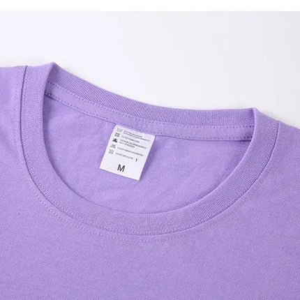 100% Cotton T-shirt Men Women Solid Color O Neck Short-sleeved Tops Summer Korean Loose Half-sleeve T Shirt Unisex M-4XL
