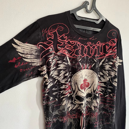 Affliction Long sleeved T shirt Y2K Vintage Round Neck Oversized T shirt New  Mens Womens Casual Gothic Clothing Tops Streetwear