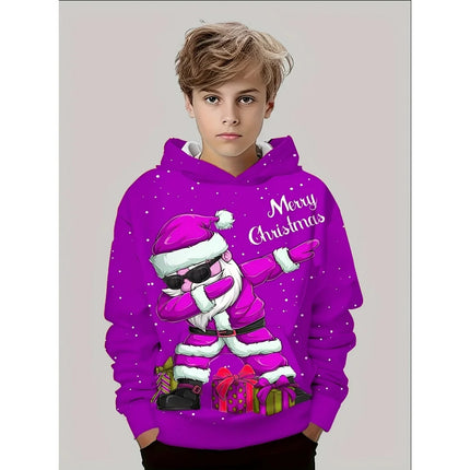 2026 Kids Boys Clothes Christmas 3D Printed Hoodie Long Sleeve Casual Winter Pullover Sweatshirt Fashion Party Children Hoodie