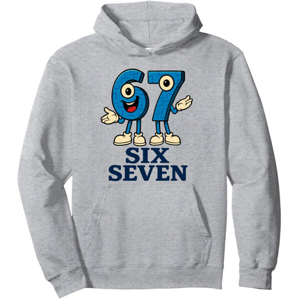 Versatile Casual Hoodie with SIX SEVEN Print Design, Boys Girls Teens Style, Cotton Sweatshirt for Outerwear in Autumn Winter