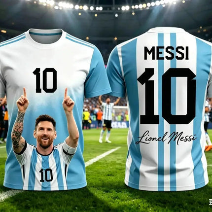 Messi 10#Argentina National Soccer Jersey,Breathable Short Sleeve Athletic T-Shirt Sports Matches Training And Fan Daily Outfits