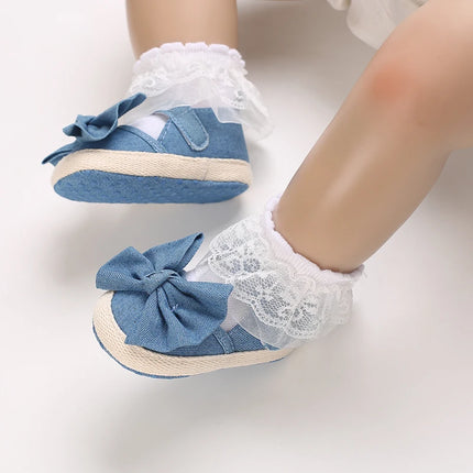 0-18 months cute baby shoes summer small fresh blue bow princess shoes sandals soft and comfortable soles slip walking shoes