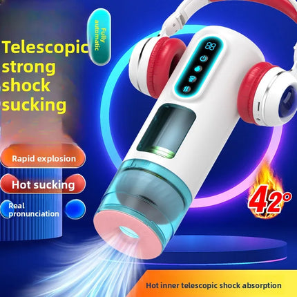 Automatic Male Masturbator Cup 9 Sucking Telescopic Modes Vibrator Pocket Pussy Stroker Blowjob Penis Pump Sex Toys For Men