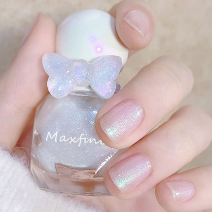 Maxfine Small Diamond Nail Polish Set Wholesale No-bake Long-lasting Water-based Nail Polish Novice Practice Can Be Torn